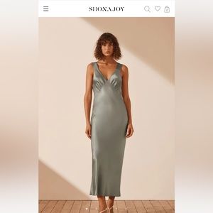 Shona Joy La Luna Plunged Midi Dress - Sage